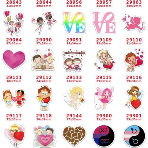 Free shipping 30 pcs Vanlentines day cartoon character planar resin PR 28643