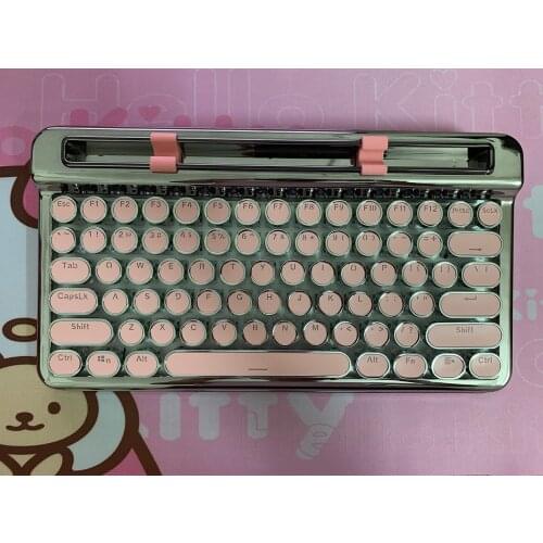 Bluetooth wireless dual-mode retro typewriter mechanical keyboard punk round keycap charging phone tablet PC for iPhone