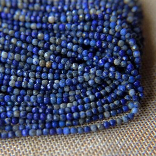 1 Strand Natural Blue Lapis Lazuli Stone Beads 3mm Faceted Charm Beads for DIY Beadind Necklace Bracelets Jeweley Making Finding