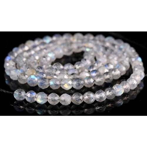 Natural Stone Beads Small Flash Labradorite Loose Bead for Jewelry Making DIY Necklace Bracelet 2-4mm 15inch