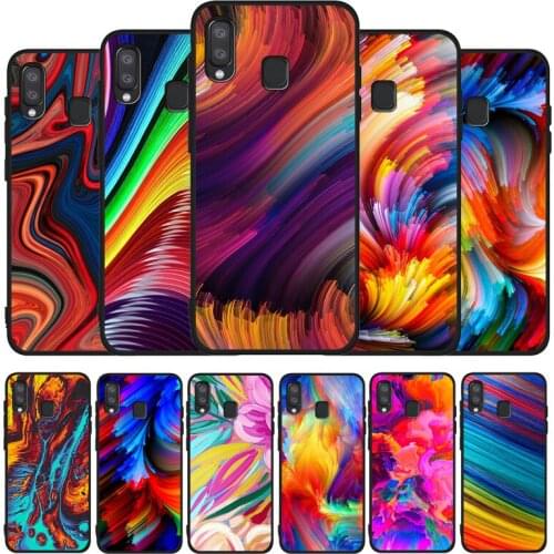 Color Painting Paint Pigment Soft Case For Samsung A10 A30 A40 A50 A70 M10 M20 M30S M40 A01 A21 A31 A51 A71 A20E black Case