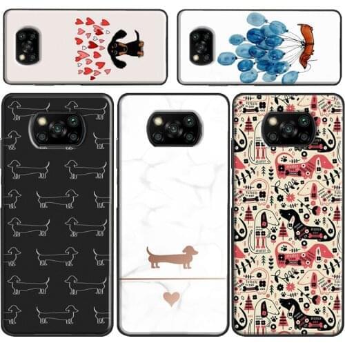 Cartoon Dachshund Sausage Dog Case For POCO X3 Pro M3 F1 F2 F3 Coque For Xiaomi Mi 11 Ultra Note 10 Lite Mi 9T 10T Pro