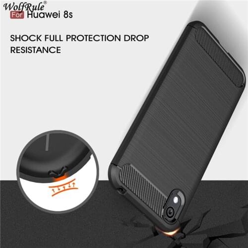 Wolfrule Cover Huawei Honor 8s Case Silicone TPU Rubber Carbon Fiber Case KSE-LX9 Honor 8s Cover Coque For Huawei Honor 8s Case