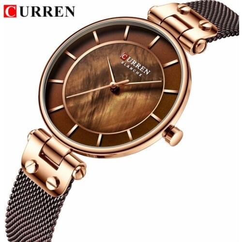 Curren 9056 Woman Watches Rose Gold Top Brand Luxury Watch Women Quartz Waterproof Womens Wristwatch Bracelet Ladies Watches