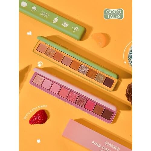 Girls Color Game Keyboard Finger-tip 9 colors Eyeshadow Matte Glitter Shimmer Eye Makeup Waterproof Long lasting Pigmented