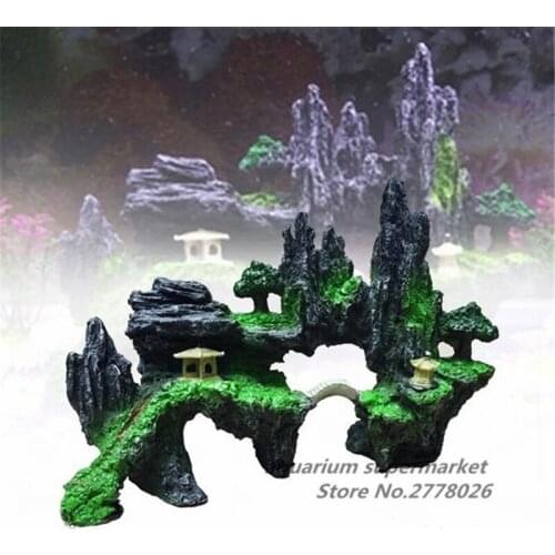 HONGYI 1 piece fish tank decoration rockery mountain hiding cave aquarium ornament landscape for aquatic pet supplies