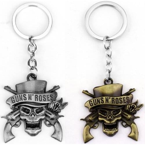 Dongsheng Music Band GnR Guns N' Roses Keychain can Drop-shipping Metal Key Rings For Gift Chaveiro Key chain Jewelry for cars