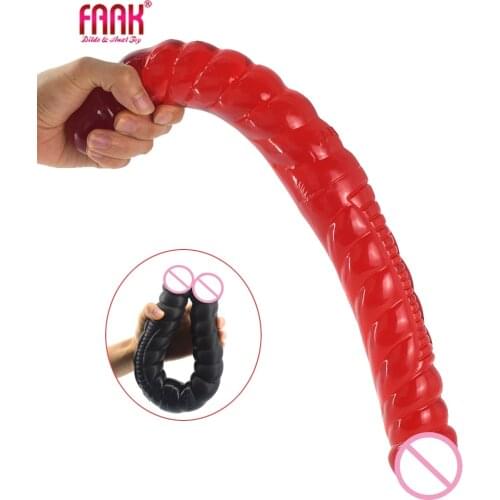 Double-Headed Dildo Anal Beads Lesbian Vagina Anal Masturbation Massage Sodomy Big Ass Penis G-Spot Stimulation Orgasm Sex Shop