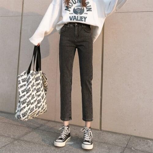 GLODTAOS Stretch Denim Straight Woman Jeans High Waist Casual Loose Plus Size Autumn Winter Pantalones Vaqueros Mujer Black