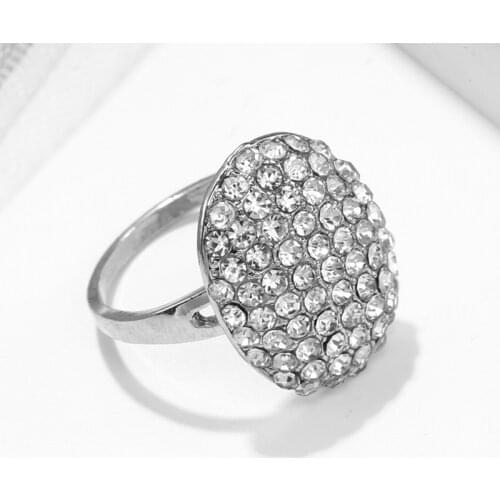 Match-Right Rhinestone Infinite Rings for Women Fashion Design Statement Silver Color Ring Engagement Jewelry Wedding Anel CN037