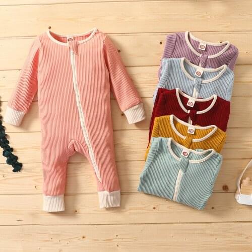 Autumn Winter Newborn Baby Romper Zipper Long Sleeve Baby Clothes For Boy Girl Jumpsuit Infant Clothing Cotton Baby Onesie 1-2Y