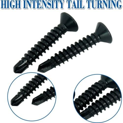LuChang Free Shipping 100pcs M3.5 Carbon Steel Cross Flat Countersunk Head Self Drilling Tail Screws