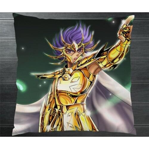 Saint Seiya Cancer Deathmask Gemini Saga Fanart 40*40cm Two Side Pillowcase Pillow Case Cover Cosplay Gift BED/SOFA/CAR Decor