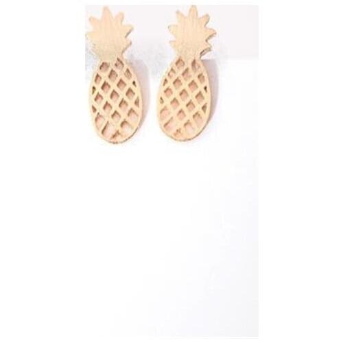 Fashion pineapple stud earrings, personality fruit stud earrings hand dull surface stud earrings