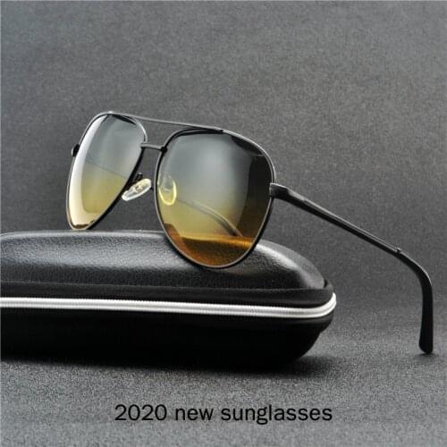 Day Night Vision Sunglasses Men Polarized Pilot Sun Glasses Day and Night Sight Driving Driving Anti-glare Driver Goggles UV NX