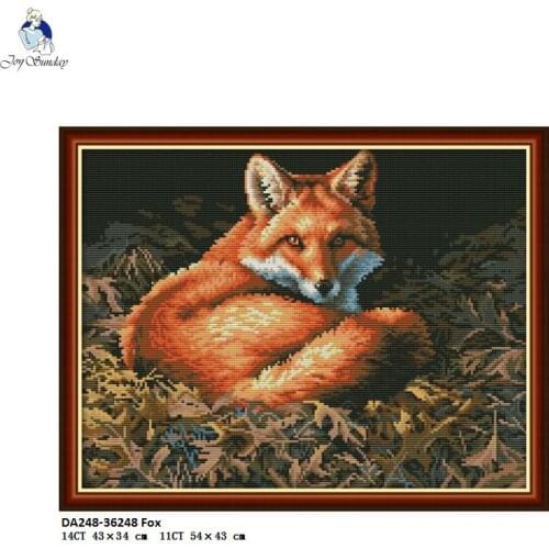 The fox Pattern Counted 14CT and 11CT Pre-Printed Cross Stitch Kits DIY Handmade For Embroidery Beginner Home Decor Needlework