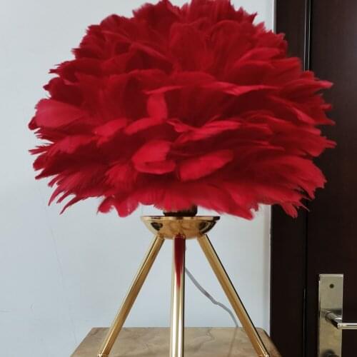Feather Table Lamp, Luxury Romantic Desk Lamp, Decorative Bedside Lamp is Suitable Soft Lighting Romantic for Living Room Decor