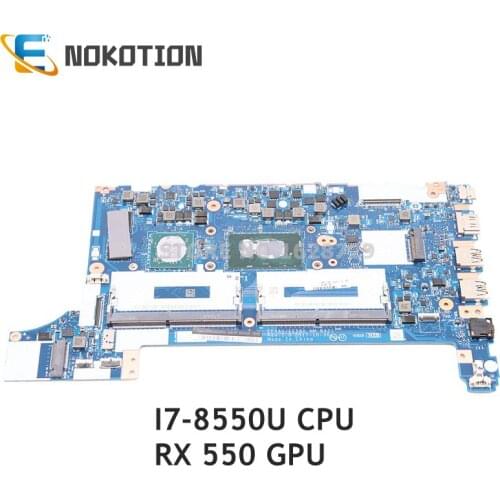NOKOTION For Lenovo ThinkPad E480 E580 laptop motherboard SR3LC i7-8550U CPU RX 550 GPU DDR4 01LW201 EE480 EE580 NM-B421