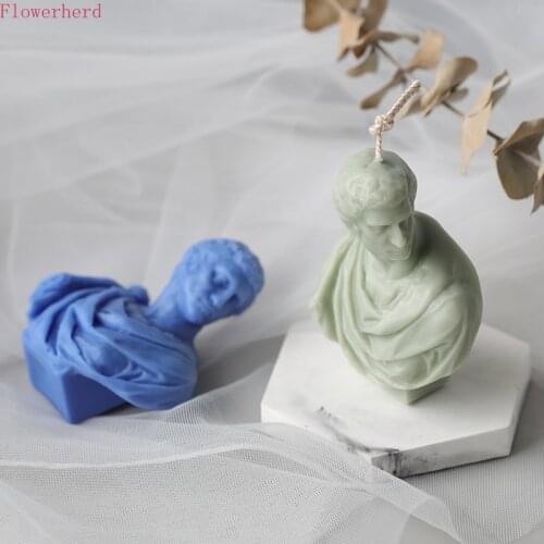 New Candle Tools Brutus Gypsum Portrait Candle Mold Decorative Shape Wax Scented DIY Material Gypsum Mold 3d Silicon Candle Mold