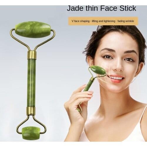 NEW Facial Massage Roller Guasha Board Double Heads Jade Stone Face Lift Body Skin Relaxation Slimming Beauty Neck Thin Lift