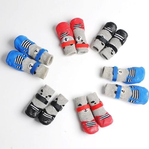 Pet shoes and socks outdoor non-slip plastic dog shoes cat pet socks dog shoes