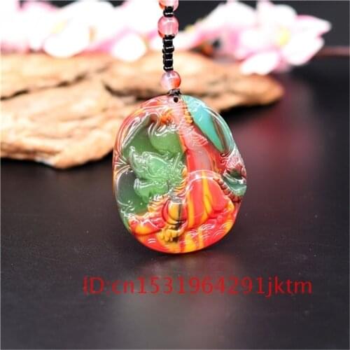 Charm Fashion Crane Jewelry Men Amulet Jadeite for Women Necklace Color Natural Chinese Dragon Gifts Hand Pixiu Pendant Jade