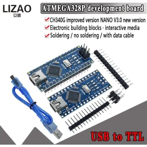 1PCS Promotion For arduino Nano 3.0 Atmega328 Controller Compatible Board WAVGAT Module PCB Development Board without USB V3.0