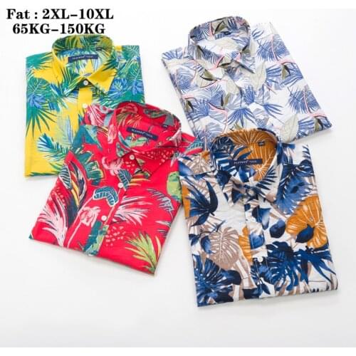 Beach Shirt Oversize 5XL 7XL 9XL Brand Clothes 2021 Summer New Mens Fashion Trends Casual Loose Fat Short Sleeve Shirts