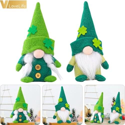 Gnome Plush Doll Faceless St. Patricks Day Green Clover Gnomes Doll Irish Day Party Saint Patricks Day Wedding Table Decor