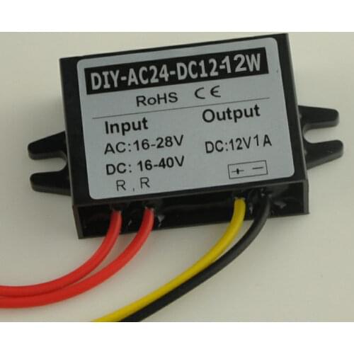Converter DC(16V-40V) AC(16-28V) To DC 36W 24V Buck To 12V 1A CAR LED Waterproof