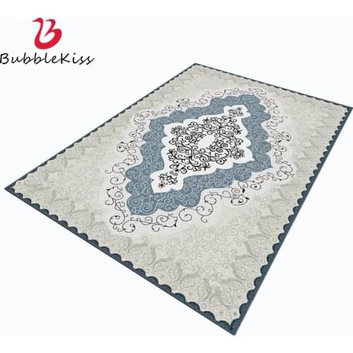 Bubble Kiss Light Luxury Nordic Style Carpet for Living Room Blue Grey Creative Pattern Carpet Bedside Non-Slip Bedroom Rug
