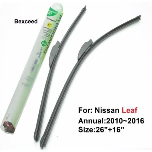 For Nissan Leaf 26"+16" High Quality Bexceed of Car Windshield Flat Wiper Blade 2010 2011 2012 2013 2014 2015 2016