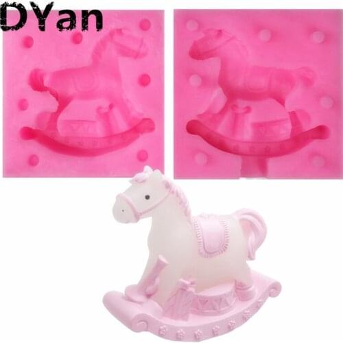 Trojan Horse Merry Horse Carriage Silicone Cake Mold Fondant Cake Decorating Tools Gumpaste Chocolate Candy Mould A1360