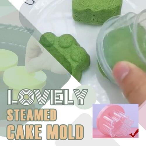 Lovely Steamed Cake Mold Silicone Mold Chocolate Mu Si fondant Baking Cake Mold Plaster Drop Glue Handmade Soap Mold Kitchen