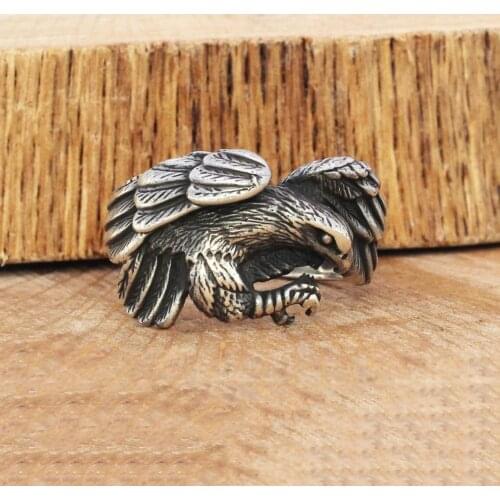 Solid 925 Sterling Silver Eagle Figure Mens Ring Gemstone Without Special Ring Jewelry Accessory For Men Made in Turkey