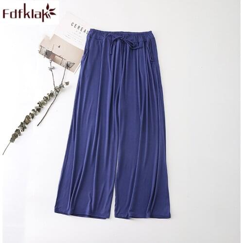 Spring autumn pajama pants women sleepwear home pant loose lounge wear womens pijamas pants wide leg cotton pyjama pant