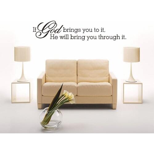 Christianity If God Takes You Religion Vinyl Carving Wall Decal Wall Art Wallpaper Poster Living Room Home Decoration DW0021