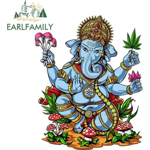 EARLFAMILY 13cm x 10.3cm for The Solemn Ganesha of India Vinyl Car Stickers Decal Graphics Camper Scratch-proof Fine Decoration