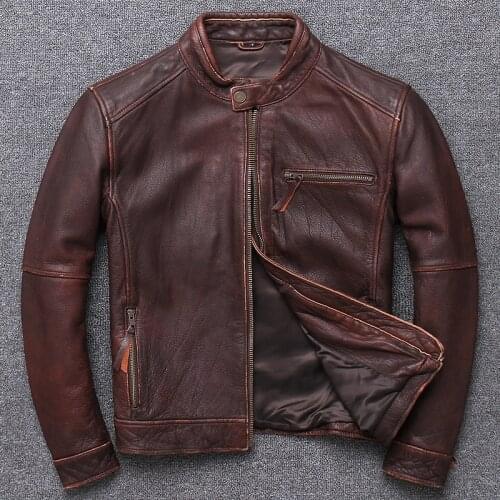 100% Genuine Leather Jacket Men Clothes 2020 Autumn winter Real Fit Cow Leather Jackets Plus Size 4XL Coat Jaqueta De Couro 094B