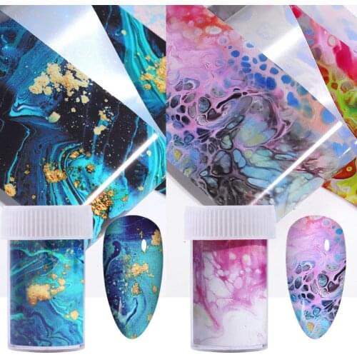 100x4cm nail marble board pink blue flower leaf paper nail art transfer sticker slide nail decal nail accessories 1 box