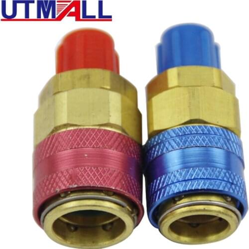 2PCS air conditioner and connector accessories for car Auto Car Quick Coupler Connector Brass Adapters Air Conditioning Refriger
