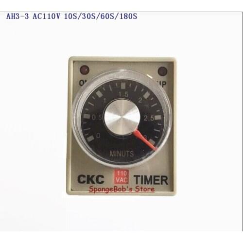 2pcs/Lot AH3-3 AC110V 10S/30S/60S/180S Power On Delay Timer Time Relay 110VAC 0-10/30/60/180 seconds 8 Pins