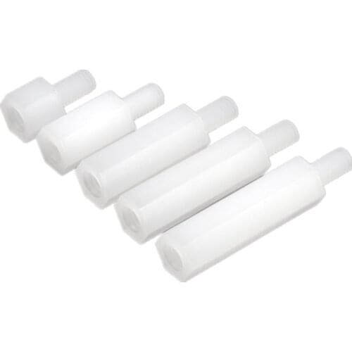 20/50pcs M2 M2.5 M3 M4 Hex Nylon standoffs Male to female Nylon standoff spacer pillar Flat head Nylon Plastic Spacing Screws