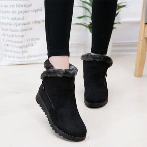 2021 Woman Shoes Woman Winter Snow Boots Warm Ankle Boots Platform Rubber Female Boots Winter Snow Footwear Lady Low Heel Shoes