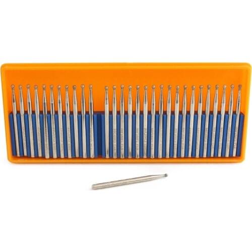 30 Pcs Bur Diamond Grinding Head Round Shape 1.5 2 2.5 3mm Bits Coated Ball ILOVETOOL