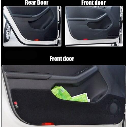 4pcs Fabric Door Protection Mats Anti-kick Decorative Pads For Volkswagen Sigtar 2012-2014