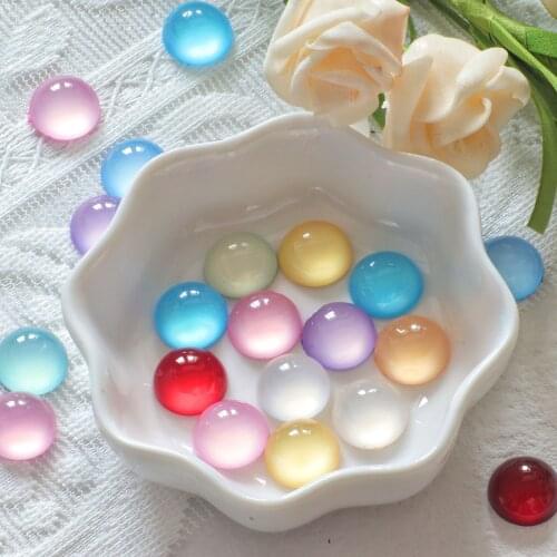 45pcs New 6/8/10/12mm Cats Eye Resin Diamond Flatback Cabochon Bead DIY Jewelry handmaking craft