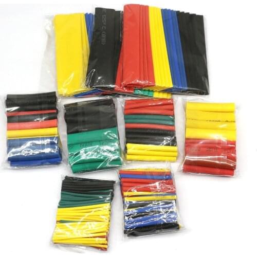 8 size multicolor / black 127 color 328 / 530Pcs various polyolefin heat shrinkable tube cable casing covered wire sheath DIY