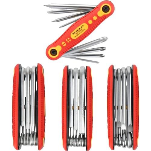 8 In 1 Folding Allen Key Set Portable Hex Wrench Inner Hexagon Screwdriver Made of CR-V Steel Durable and Easy to Carry