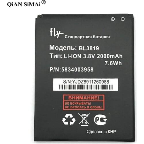 2000mAh 2019 New BL 3819 BL-3819 BL3819 Battery For Fly IQ4514 Quad EVO Tech 4 BL 3819 IQ4514 Mobile Phone Replacement